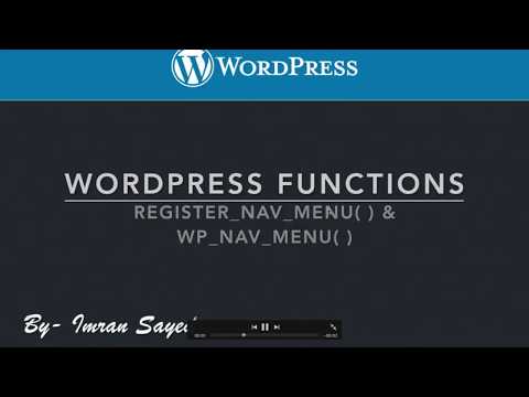 WordPress functions register nav menu and wp nav menu Creating Menus
