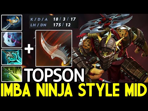 TOPSON [Bounty Hunter] Imba Ninja Style Mid with Echo Sabre Build Dota 2