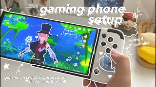 🍃 cute gaming phone setup ft. genshin- REDMAGIC 8s pro, graphics & gameplay, android controller