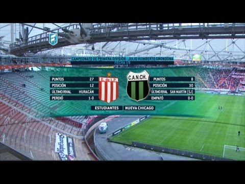 Fútbol en vivo Estudiantes LP - Nueva Chicago Fecha 19 Torneo de Primera División 20