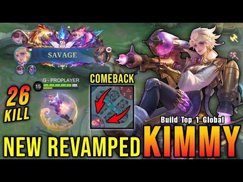 SAVAGE + 26 Kills!! Kimmy Revamp Best Build and Emblem!! - Build Top 1 Global Kimmy ~ MLBB