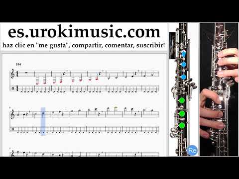 Tutorial de Oboe Shakira - Me Enamoré Clases Notas Parte#1 um-i927