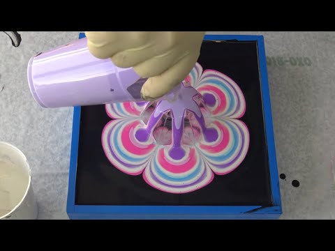 (381) CUP BOTTOM reverse dip on WOOD PANEL ~ Acrylic pour painting ~ Paint #WithMe