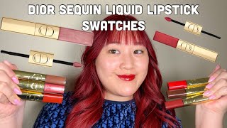 Dior Sequin Liquid Lipsticks Swatches✨💋💄 Dior Holiday | Dior Beauty Holiday 2025