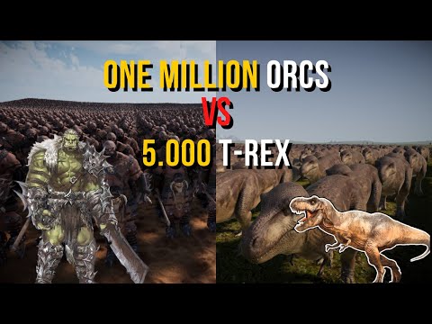 ONE MILLION Orcs vs 5.000 T Rex - Ultimate Epic Battle Simulator 2 | UEBS 2