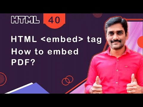 HTML embed Tag | Embed PDF - HTML Tutorial 40 🚀 Video