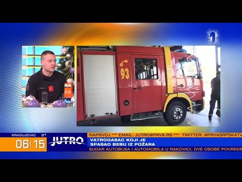 JUTRO - Stefan Čiča, vatrogasac koji je spasao bebu iz požara | PRVA