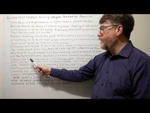 English Tutor Nick P Quotes (165) Stephen Hawking - One Day We May Recieve a Signal Like This ...