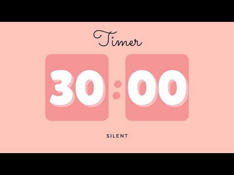 🌺 30 Minutes Silent Timer with Cute Ending Alarm | Pastel Red Timer