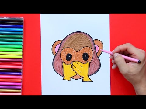How to draw Speak No Evil Monkey Emoji 🙈🙉🙊