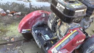 Avi Ben David shows how concrete or asphalt gets cut for el