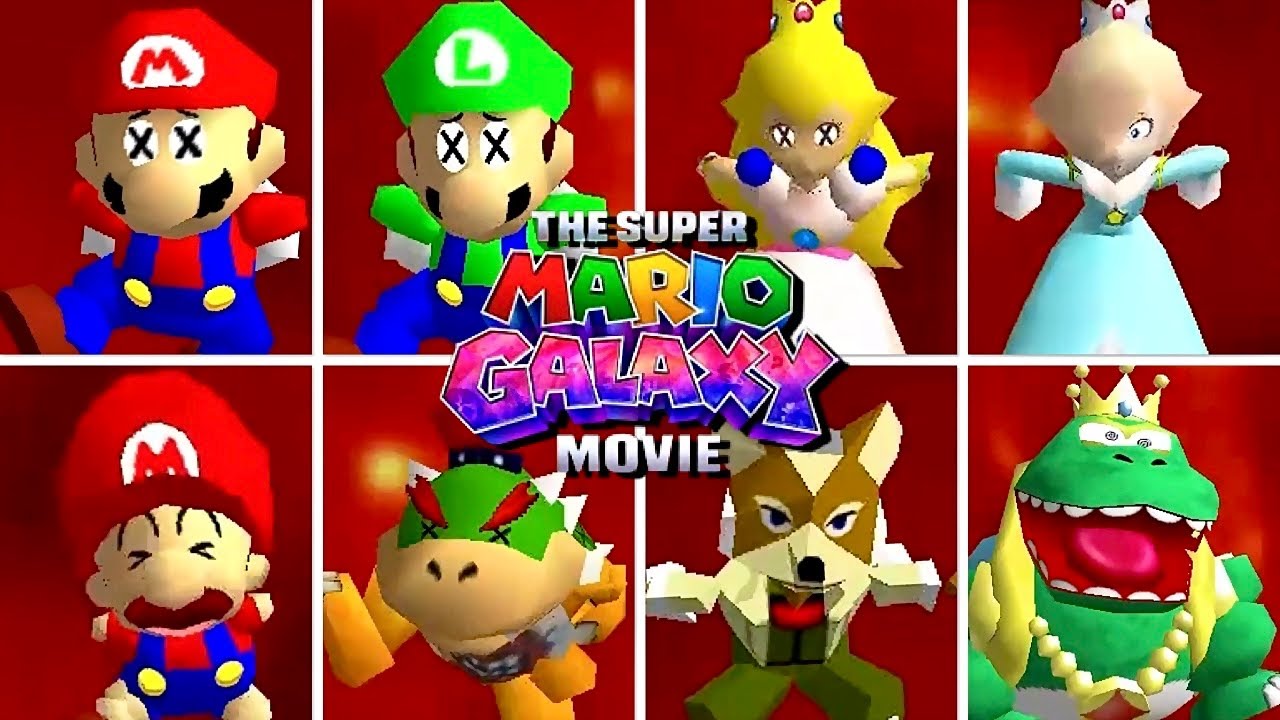 Super Mario Galaxy Movie Characters BURNING in LAVA🔥(SM64COOPDX)