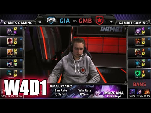GIANTS vs Gambit Gaming | S5 EU LCS Spring 2015 Week 4 Day 1 | GIA vs GMB W4D1G1 VOD 60FPS