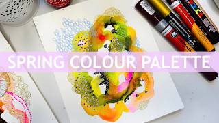 🌸 Springy Abstract Art Colour Palette | Swatches! #mixedmedia