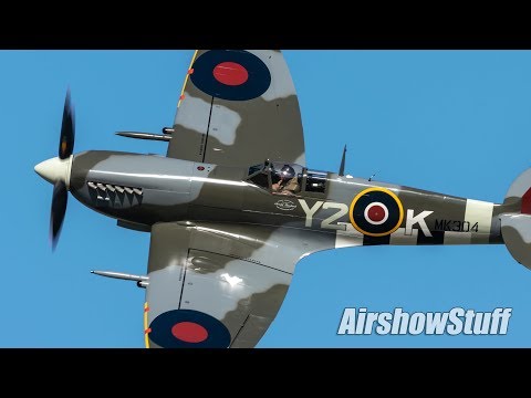 "RAF 100" Spitfire Flybys - EAA AirVenture Oshkosh 2018