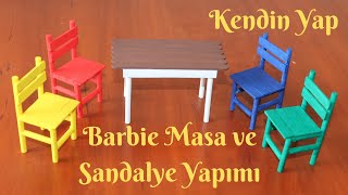 Minyatür Masa Sandalye Yapımı  Barbie Masa Sand