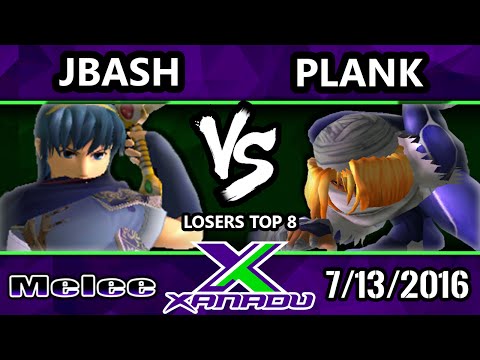 S@X 158 - Plank (Shiek) Vs. Jbash (Marth) SSBM Losers Top 8 - Smash Melee