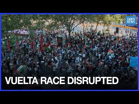 Vuelta Final Stage Abandoned Amid Huge Pro-Palestinian Protest | Dawn News English