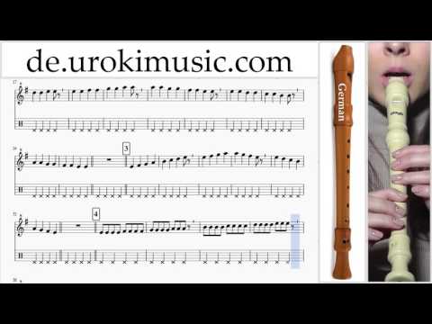 Blockflöte G. Lernen Pulcino Pio El Pollito Pio Teil#1 Blockflötenunterricht Noten Schule Lied