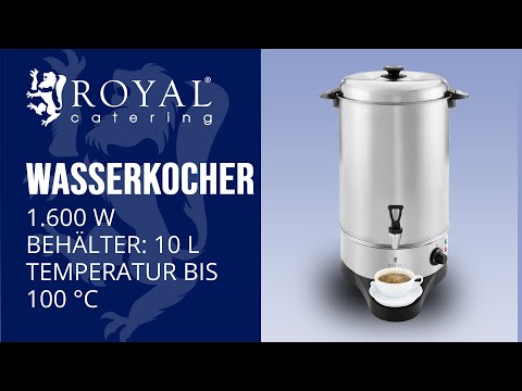 Video - Wasserkocher - 10 L - 1.600 W - Abtropfschale