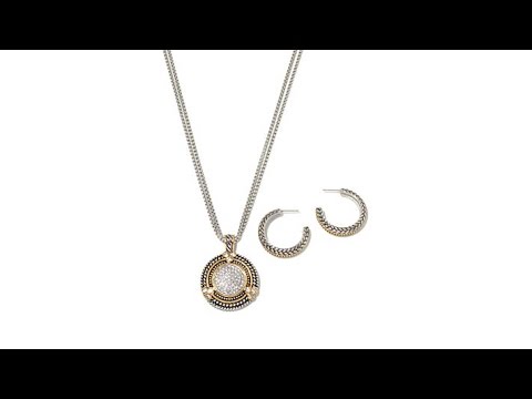 Emma Skye Hoop Earrings and Pendant with 17" Chain