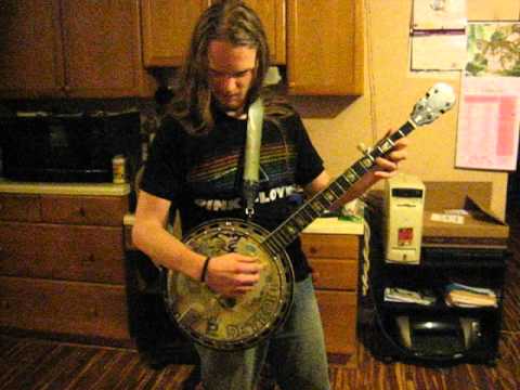 Sean messing around on the banjo