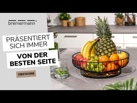 Obstschale 70554 Schwarz - Metall - 34 x 11 x 34 cm