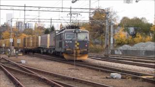 preview picture of video 'El16 2201+El 14 2190 in freight train between Sarpsborg-Skjeberg'