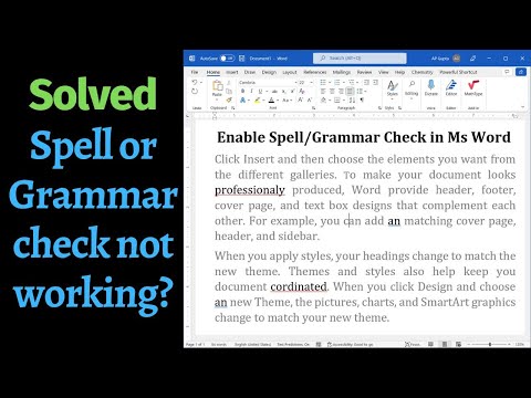 How to turn on spell check in Word | Grammar/Spell check not working in Ms Word [2022]