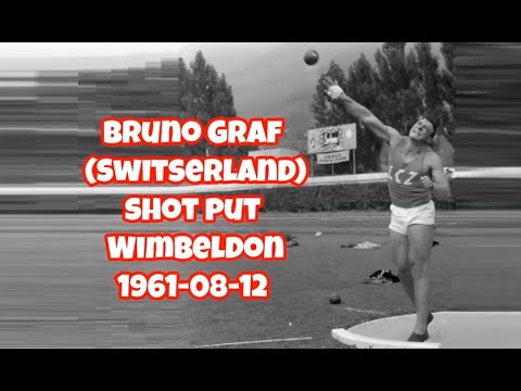 Bruno Graf (Switserland) shot put  Wimbeldon 1961-08-12