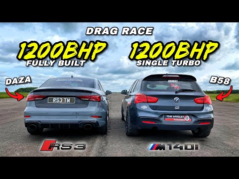 DAZA vs B58..1200HP BMW M140i XDRIVE vs 1200HP AUDI RS3