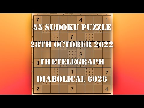 55 Sudoku Puzzle The Telegraph   Diabolical 28 10 22