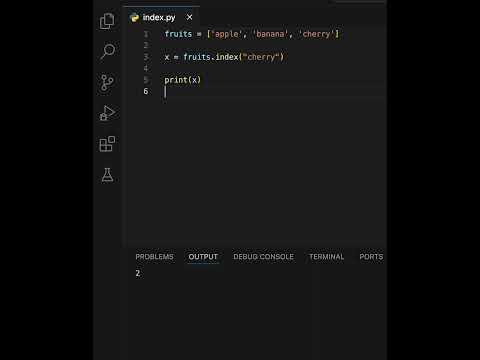 Python Index Method | Learning | Python | 2024 | Coding | Programming #learning #python#coding#code