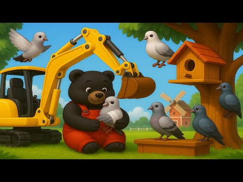 🐦 Oh No! The Pigeon Is Hurt – Can Bear Farmer Help It? 🐻🚜 | Vehicles Farm Animated