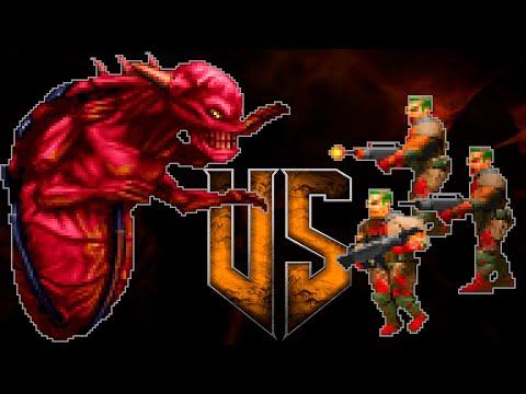 Motherdemon vs 1000 Zombie Rifle - BRUTAL DOOM Monster Infighting - Full HD Battles