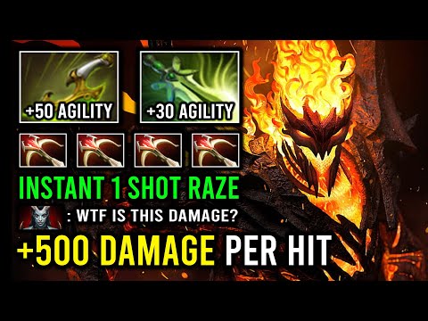 WTF +520 Damage Per Hit Late Game Physical Shadow Fiend 100% Full Agility Speed Dota 2