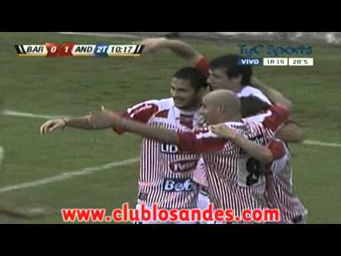 Los goles de Los Andes ante Barracas 09.03.2013