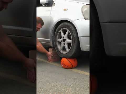 Use a basketball to lift the car 🚗
