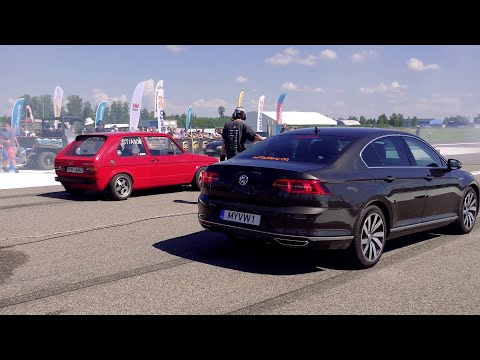 VW Golf GTI Mk1 1.8T 20v AEB vs VW Passat B8 2.0TDI 4motion 1/4 mile drag race