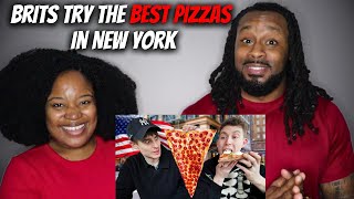 Brits try the Best Pizzas in New York | The Demouchets REACT