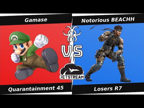Quarantainment 45 Losers R7 - Gamase (Mario) Vs. Notorious BEACHH (Snake) Smash Ultimate - SSBU
