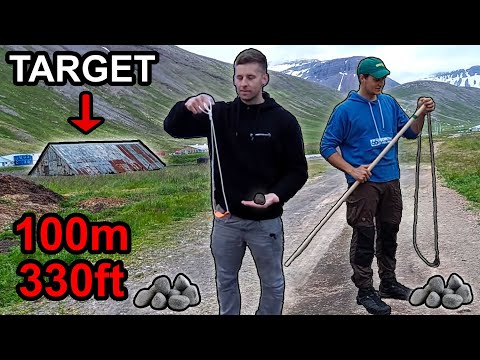Sling vs. Staff Sling (Target at 100 meters/330 feet) Balearic Sling Vs. Shepherd's Staff Sling