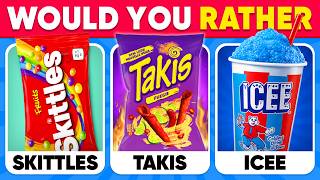Would You Rather - Snacks, Sweets & Junk Food Edition 🍭🍫🍟🍔  Daily Quiz