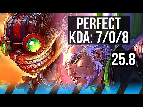 ZIGGS vs YASUO (MID) | 7/0/8, 1200+ games, Godlike | EUW Master | 25.8