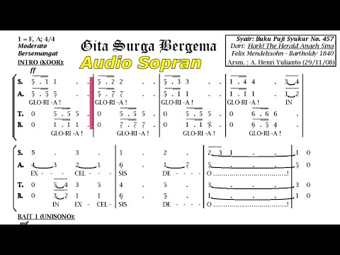 Lagu Natal || Audio Sopran || Gita Surga Bergema || Arn. A. Henri Yulianto || Baca Not Berjalan