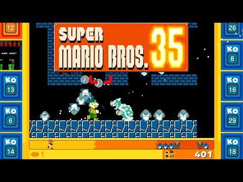 Super Mario Bros. 35 - 35 Player Battle at 1-1 & 1-2 - Walkthrough Part 1 No Commentary Gameplay