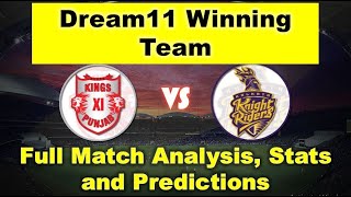 KKR vs KXIP Analysis ,KXIP vs KKR Dream11 Team, KOL vs KXIP Dream11 Prediction,KKR KXIP winning Team