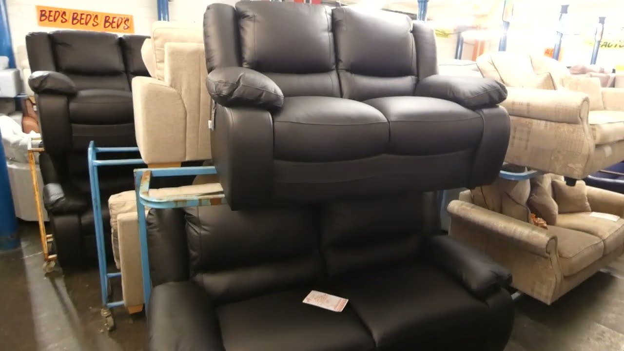 Black Leather Sofa Set (Italian Top Quality Leather Sofas)