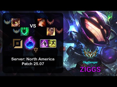 Ziggs APC + Thresh vs Miss Fortune + Rell - NA Challenger - Patch 25.07