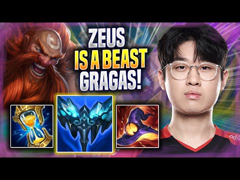 ZEUS IS A BEAST WITH GRAGAS! - T1 Zeus Plays Gragas TOP vs Gnar! | Season 2022
